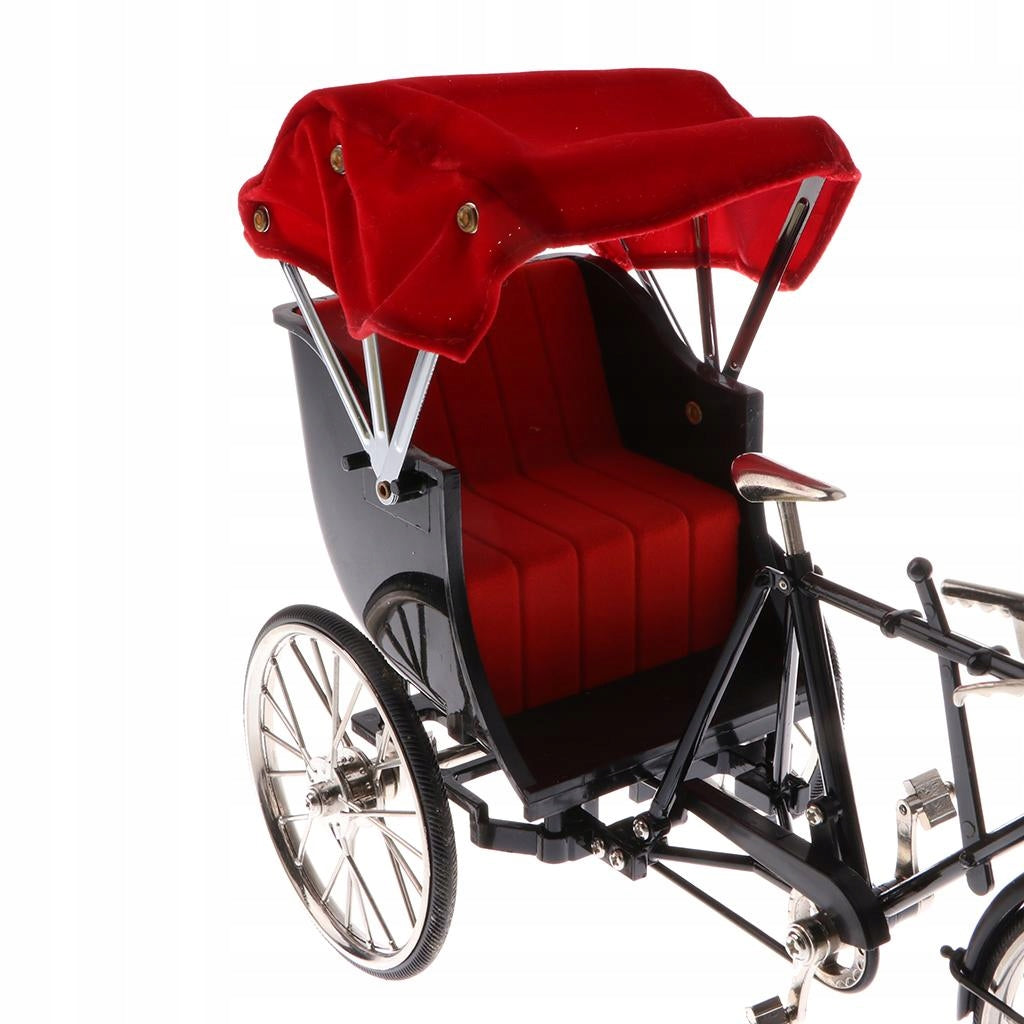 Miniature Bike Rickshaw Model Delicate Alloy Simulated Road Bicycle Vehicle Brand no brand