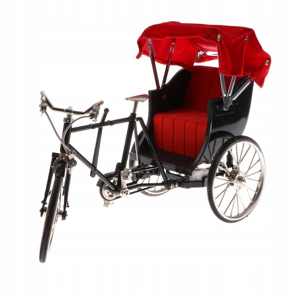 Miniature Bike Rickshaw Model Delicate Alloy Simulated Road Bicycle Vehicle
