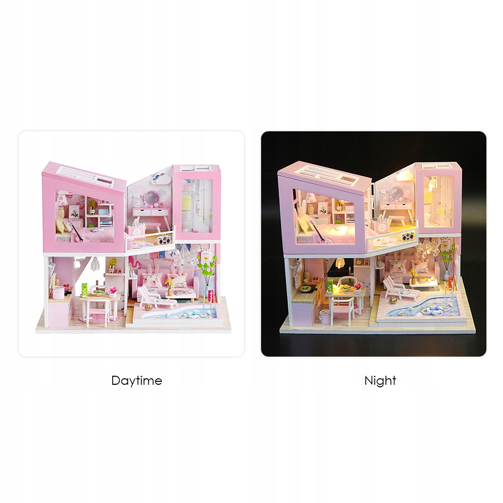 Miniature DIY Drewen Dollhouse with Furniture and LED WI Medical device type medical device or in-vitro diagnostic medical device