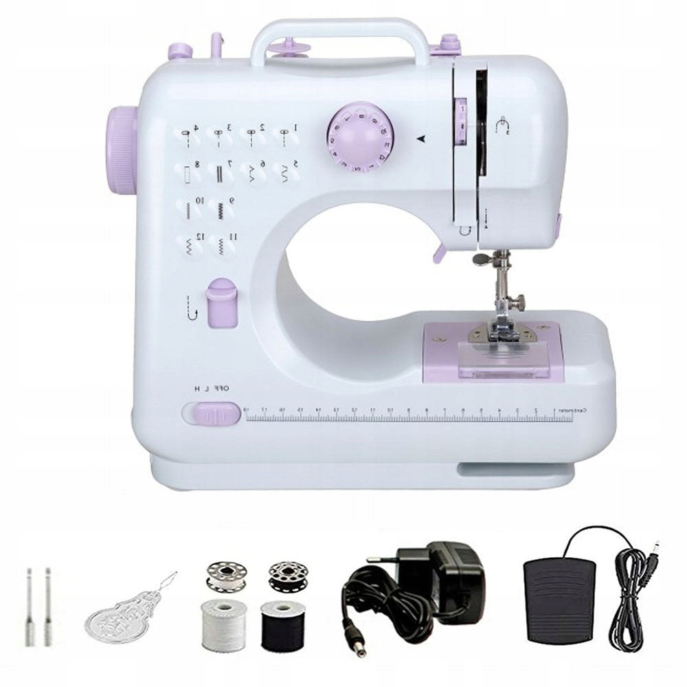 Miniature Sewing Machine with Pedal, Portable for Beginners Model HCWD-MASZYNA