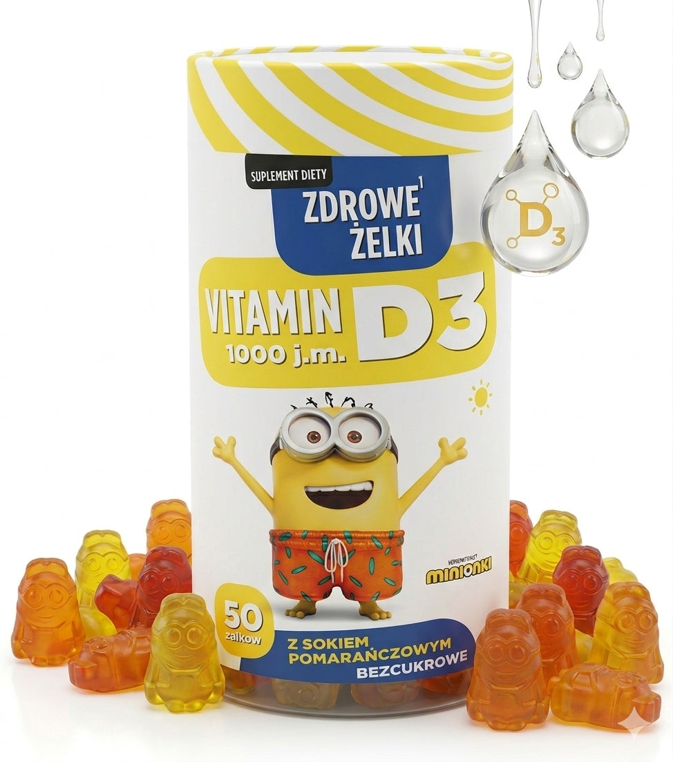 Minions Vitamin D3 for Children Jelly 1000 50 pcs Orange Flavour