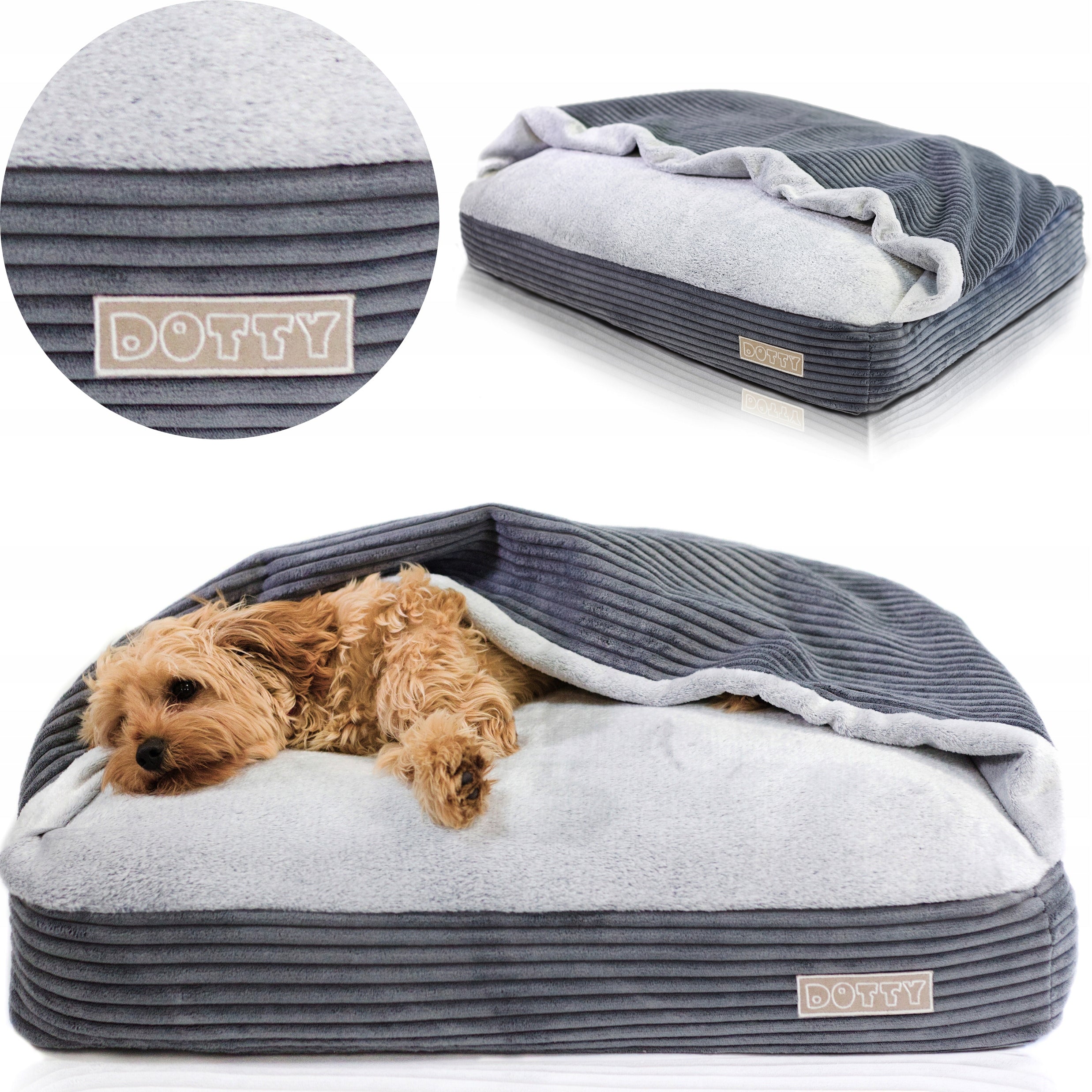 Mink bed for dog - dachshund bed with a layer of blanket with a hood