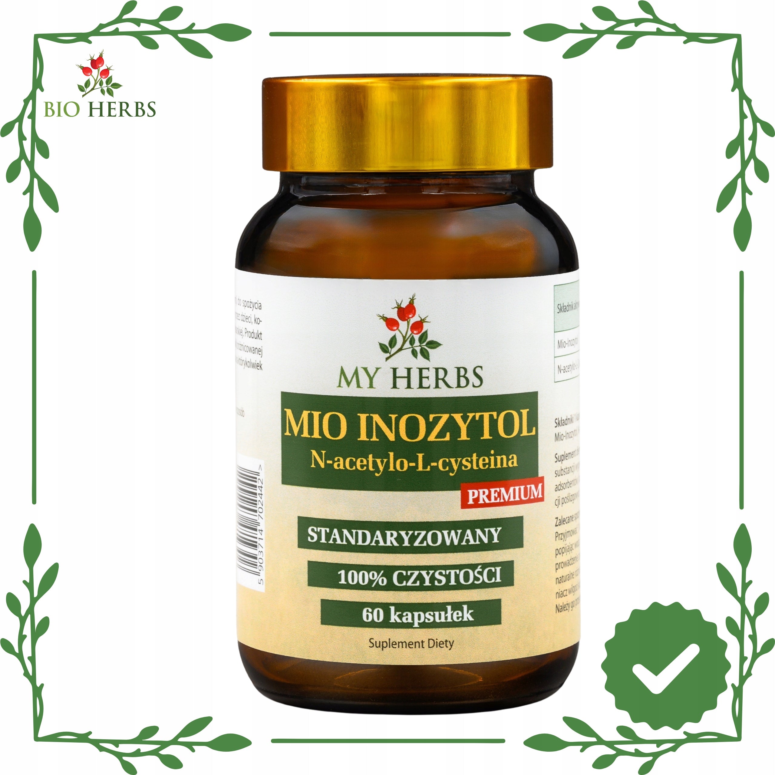 Mio Inositol N-Acetylcysteine Premium Standardized 60pcs Premium Hormones Medical device no