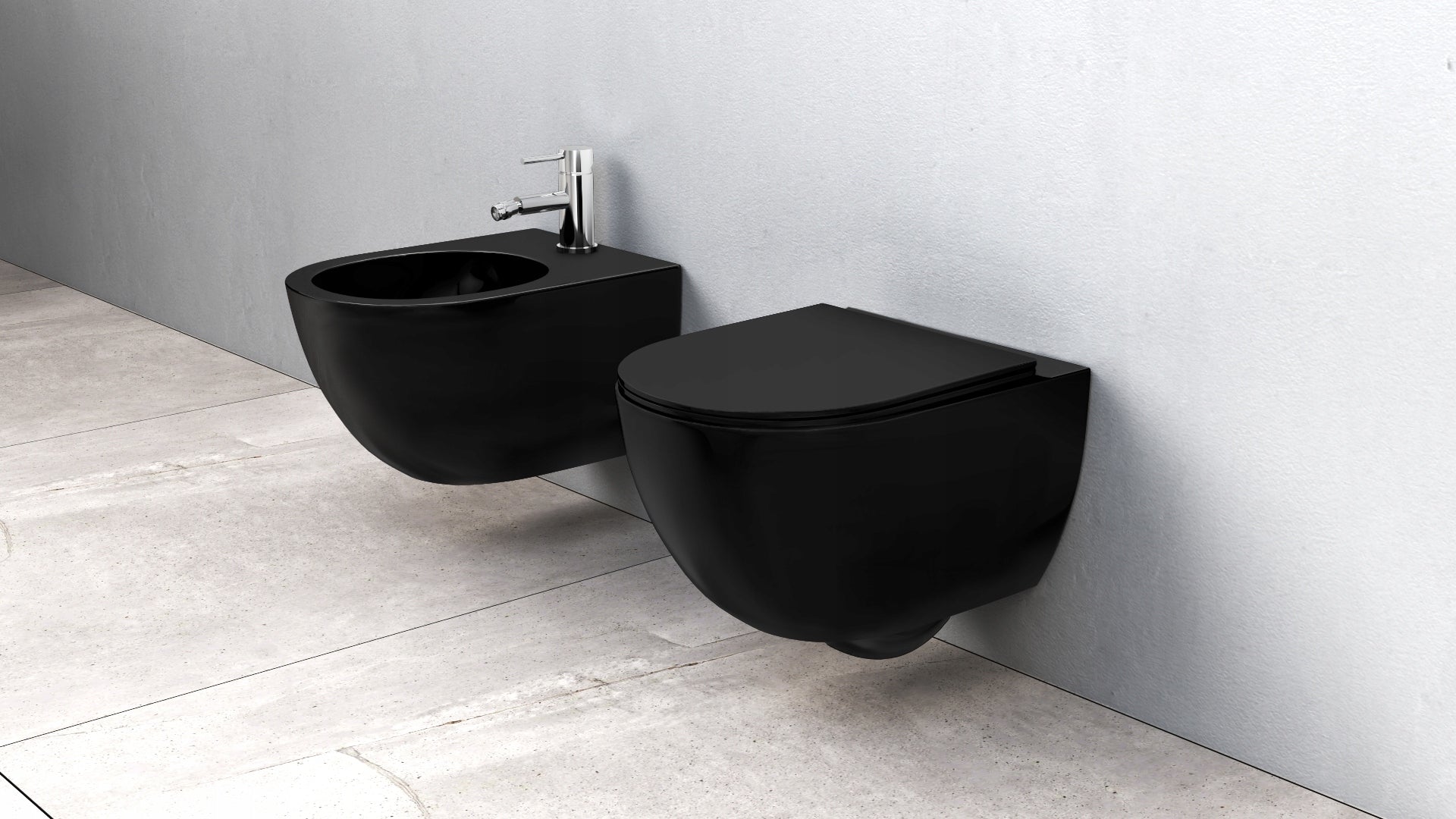Toilette Rea Carlo Black Mat Rimless, schwarz 