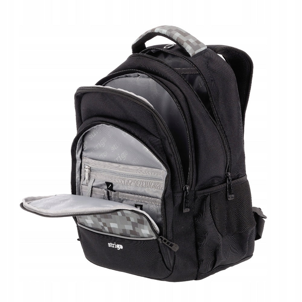 Misty Blocks School Backpack for Kids Game Black Grey STRIGO Brand Strigo