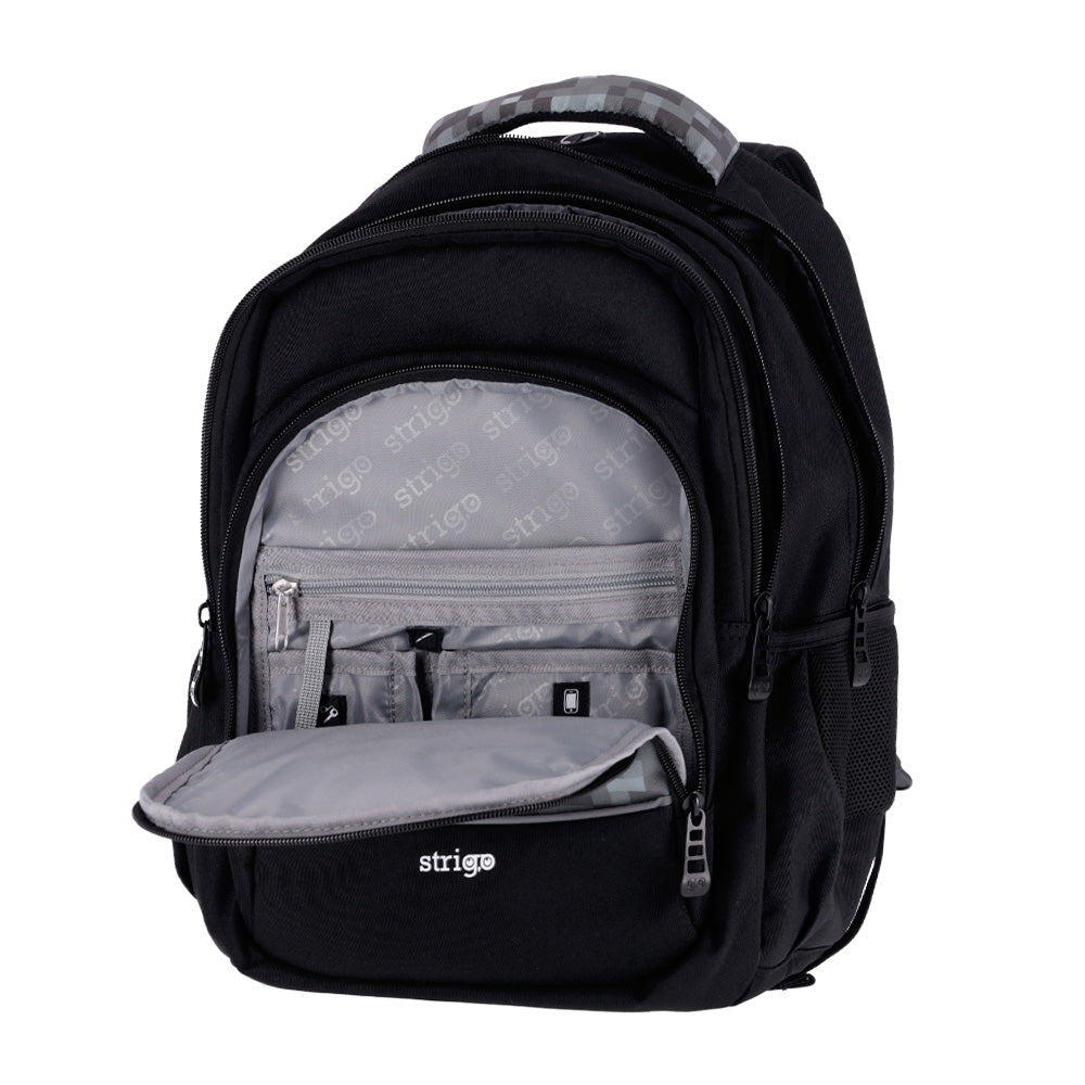 Misty Blocks School Backpack for Kids Game Black Grey STRIGO Manufacturer code 505750