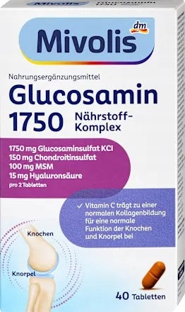 Mivolis Glucosamine 1750 Zinc Hyaluronic Acid for joints Bones 40