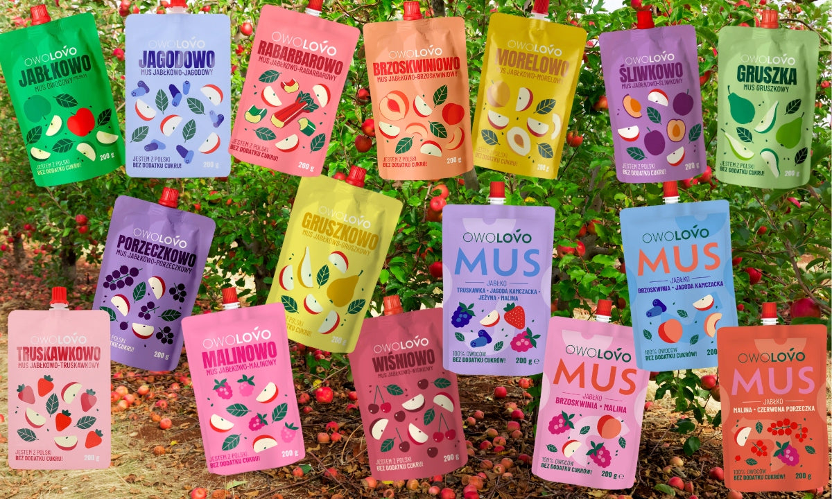 Mix of mousses OWOLOVO 16 flavors for children and adults 48 x 200g Brand Owolovo