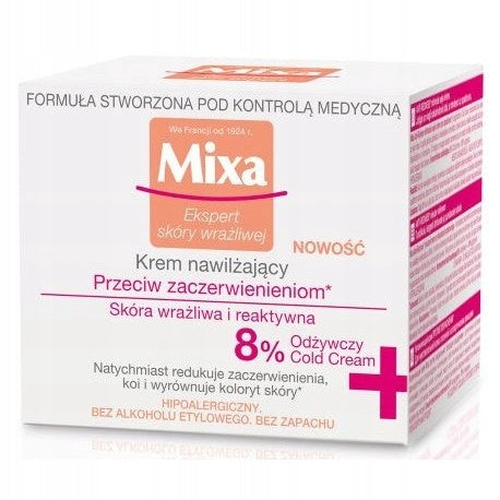 Drėkinamasis kremas jautriai ir raustančiai odai Mixa Anti-Redness 50 ml