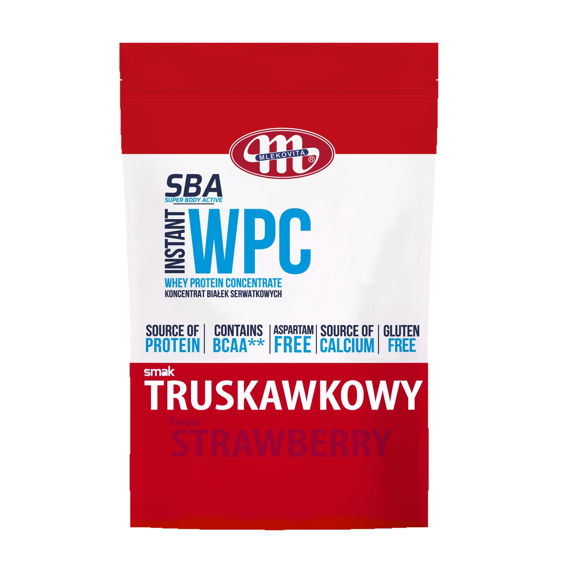 Mlekovita protein supplement 700g protein concentrate WPC 80 + strawberry flavor Expiration date at least 1 year from the date of purchase