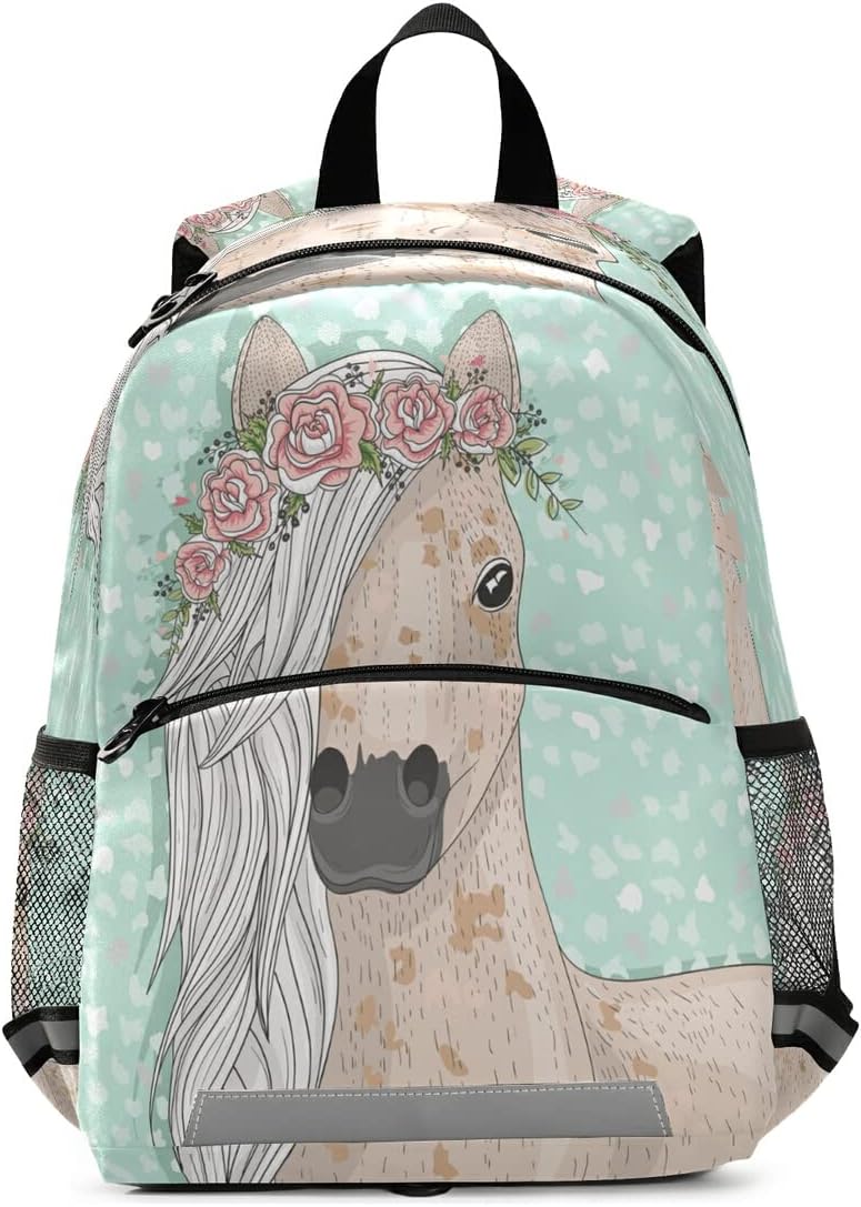 Mnsruu Preschool Horse Backpack for Little Girls Boys