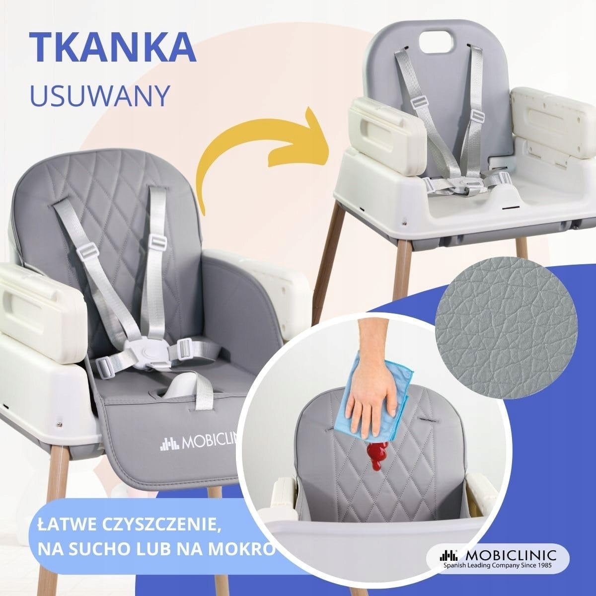 Mobiclinic Kids High Chair for Kids 3 in 1 Kiara Elevation Brand Mobiclinic