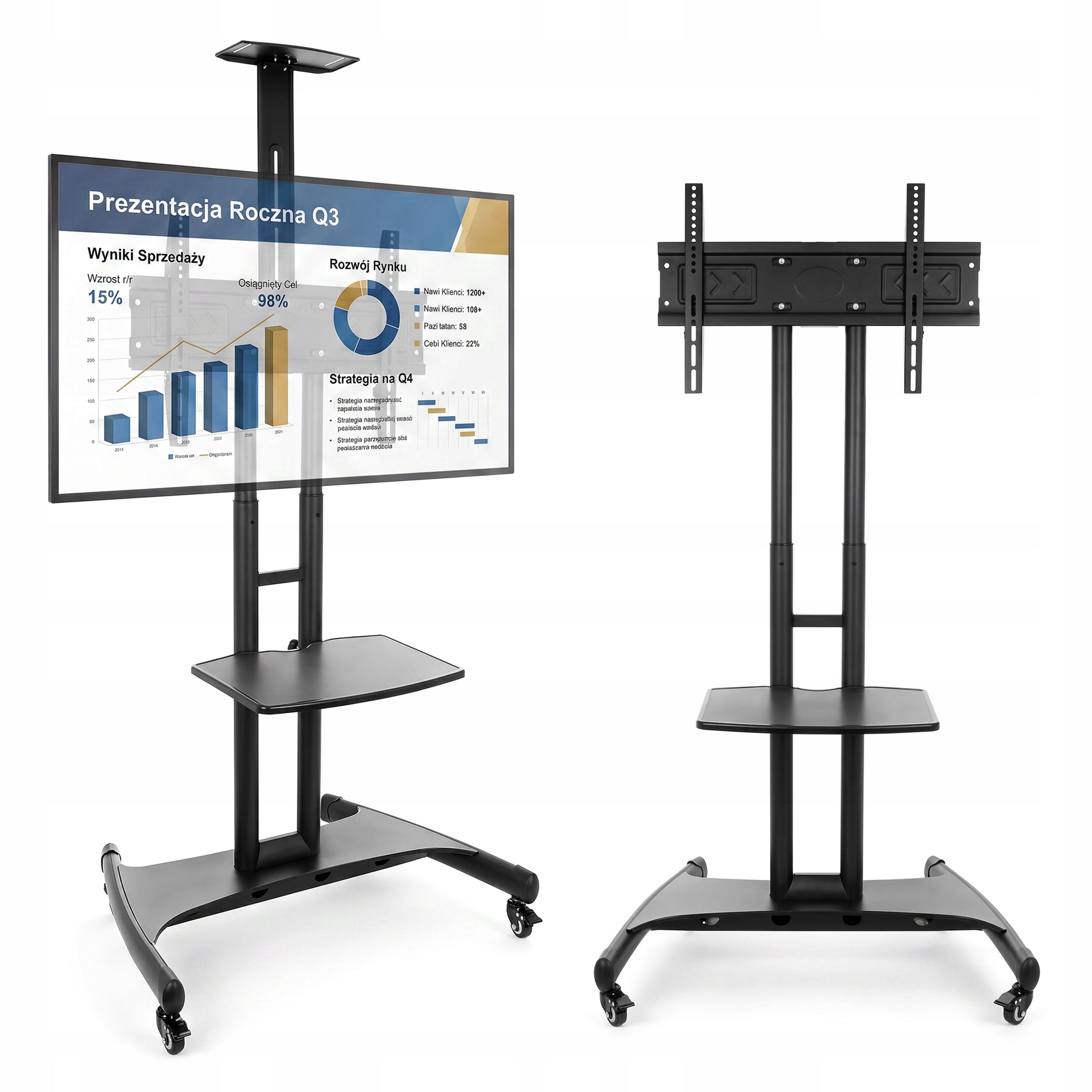 Mobile Floor TV Stand for 32-86” Rotating TV