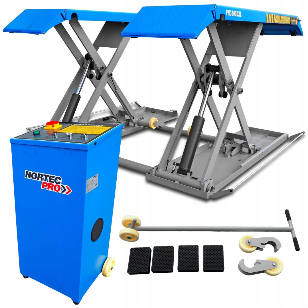 Mobile SCISSOR LIFT 3500KG 2,2 kW POWERFUL 230V/50Hz on wheels garage EAN (GTIN) 5906365717414
