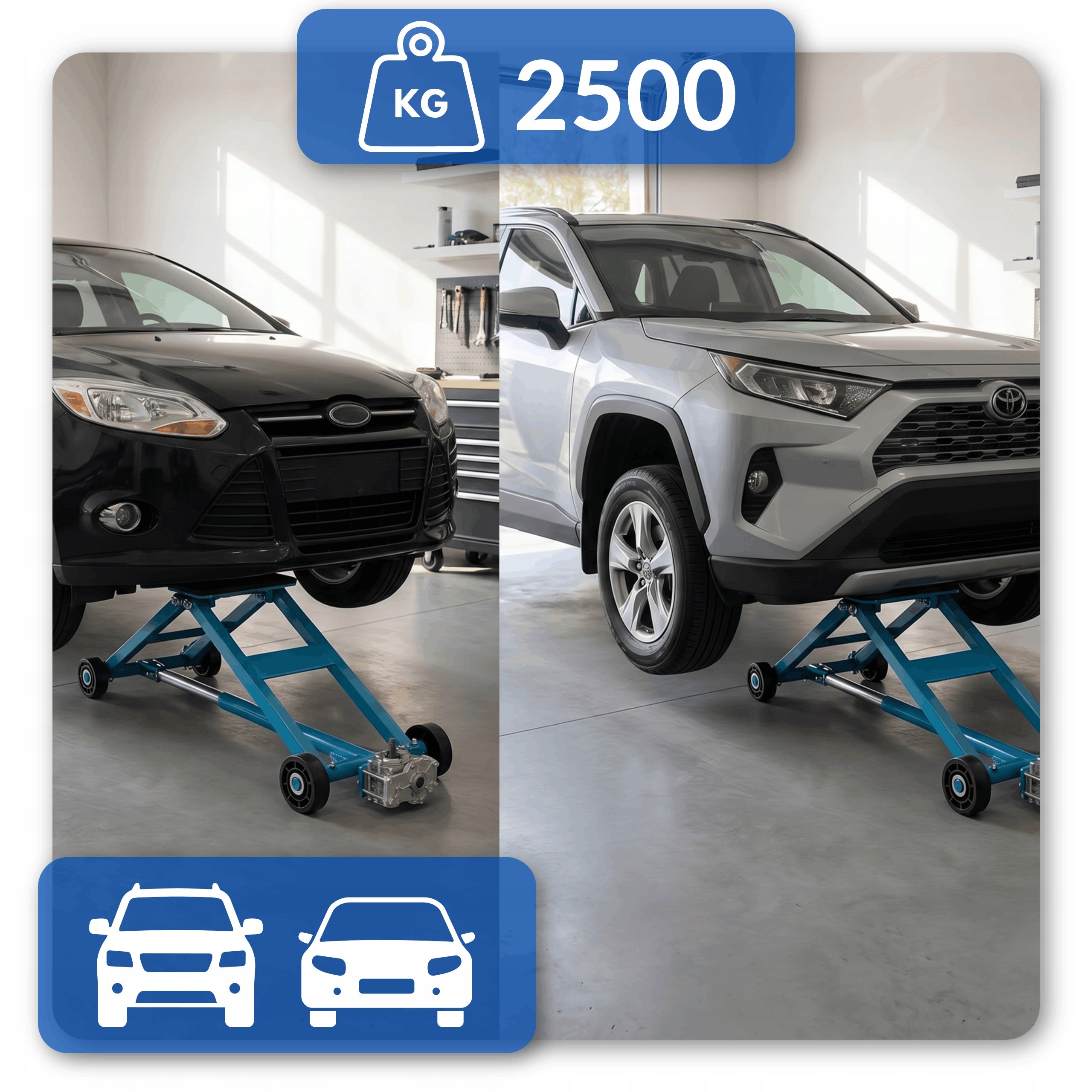Mobile Scissor Lift 2500kg Adjustable 11-48cm Workshop Steel Brand Bituxx