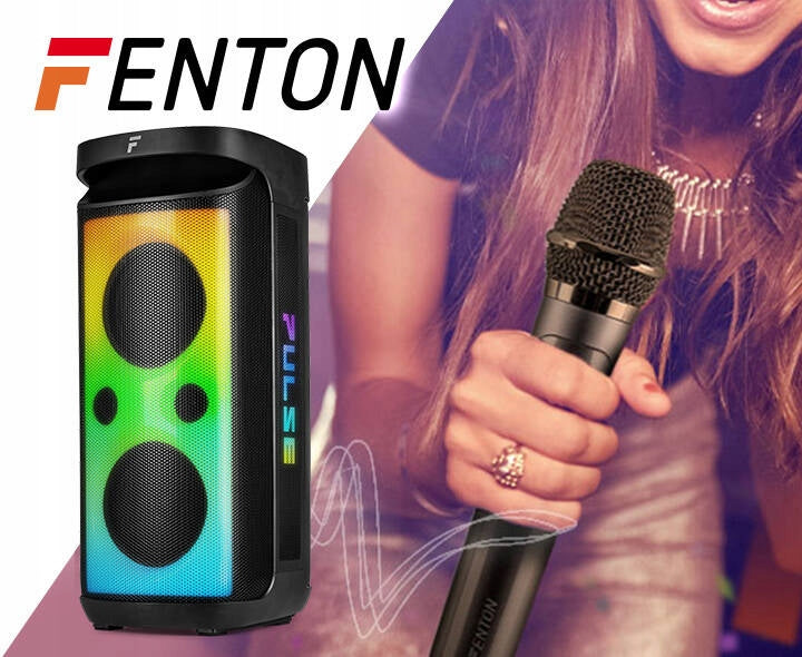 Mobile Speaker 320W boombox LED BT USB FM Rechargeable UHF Microphone Brand Fenton