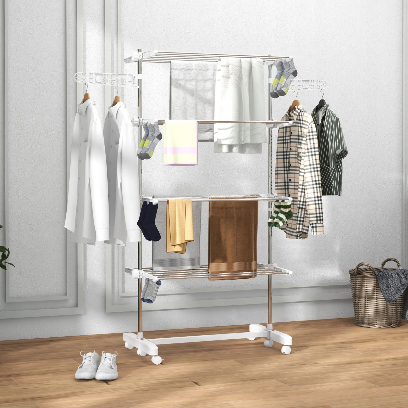 Mobile laundry rack on wheels, 4 levels, foldable, 142 x 55 x 172 c Manufacturer code 26027817001