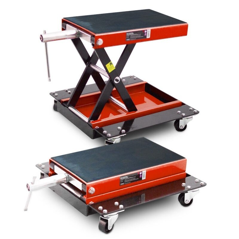 Mobile motorcycle scissor lift up to 500kg red
