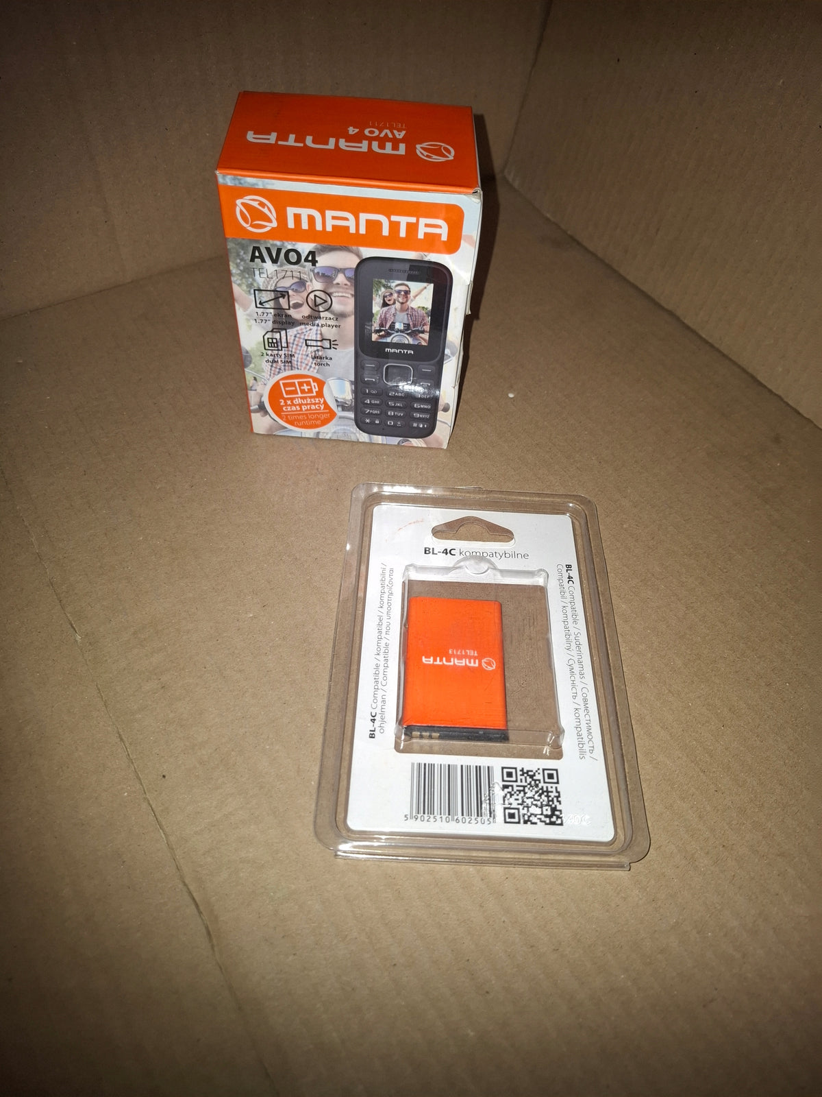 Mobile phone Manta Forto 8 MB / 12 MB 2G black Manufacturer code TEL1711