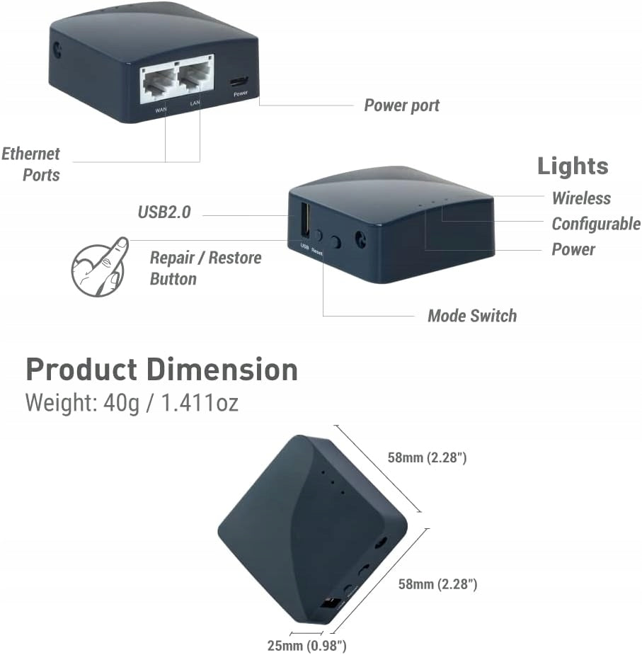 Mobile router GL.iNet GL-AR300M16 4G LTE Manufacturer code 5907153315409