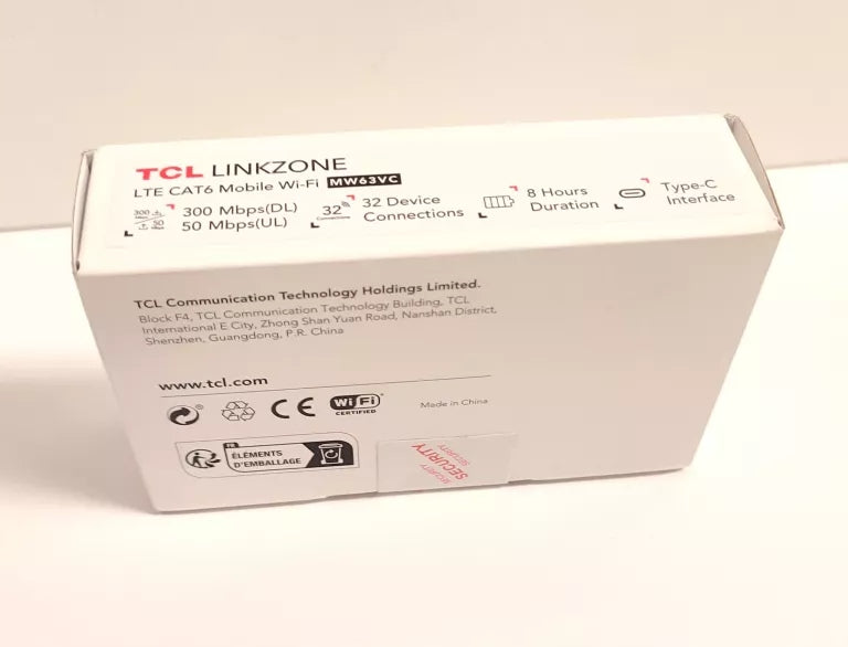 Mobile router TCL MW63VC 4G LTE Manufacturer code MW63VC
