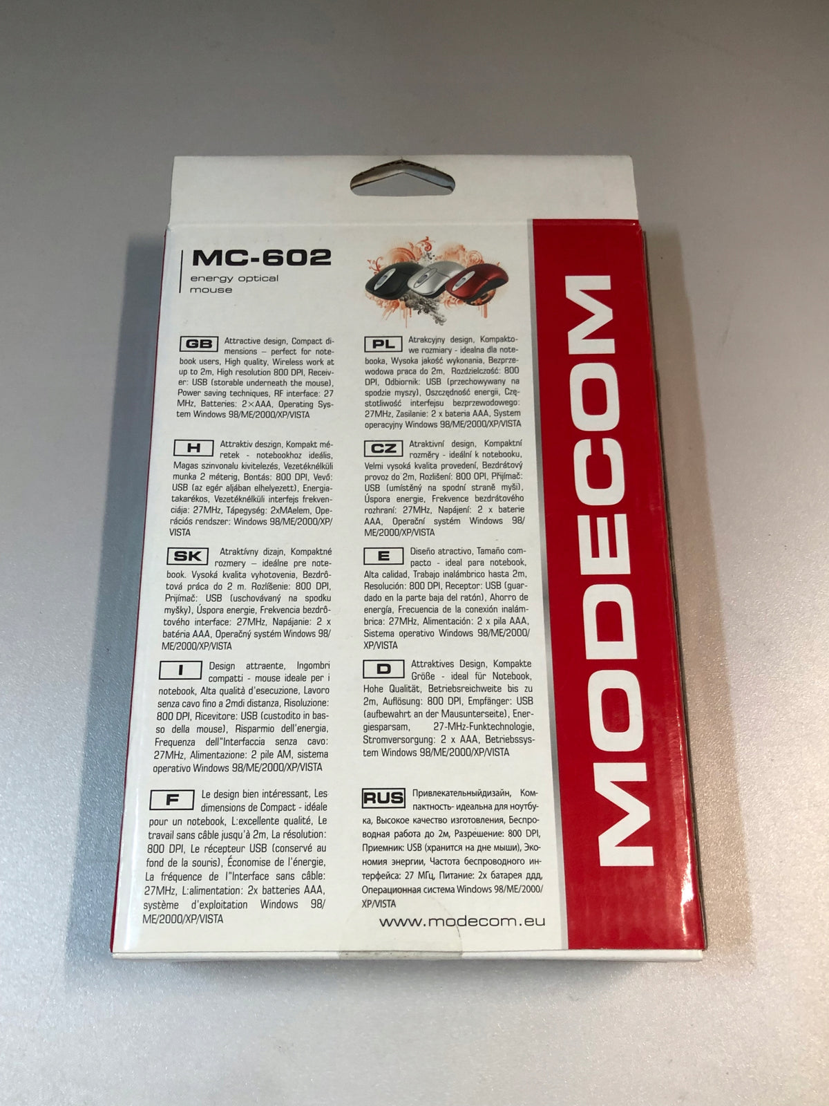 Modecom Energy MC-602 optical mouse Color black