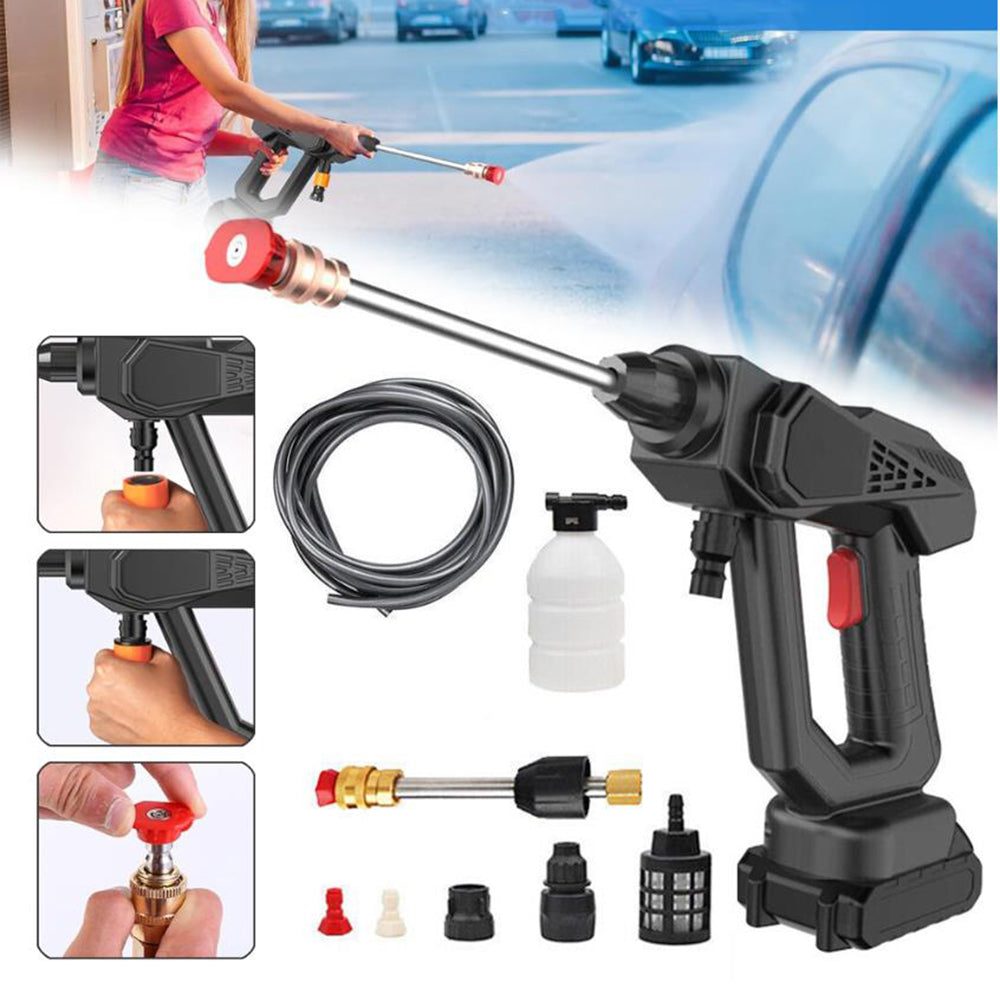 Model Portable Car Washer with Spray Gun Six in One Manufacturer code MYJKA CIŚNIENIOWA AKUMULATOROWA 2x AKUMULATOR