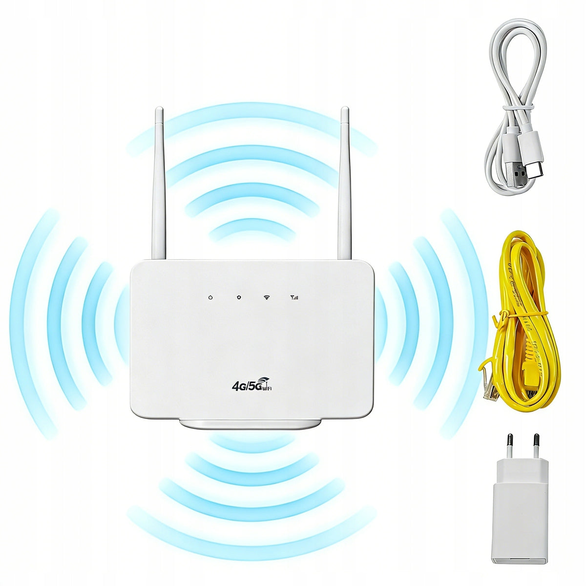 Modem-Router 4G-LTE CP106-E 300 Mbps: external antenna, SIM slot (white)