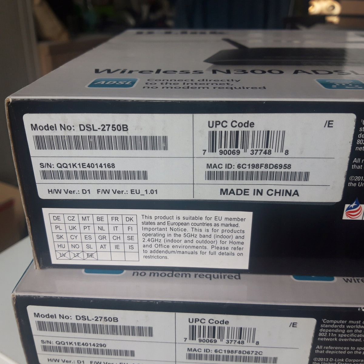 Modem Router D Link N300 Manufacturer code DSL-2750B