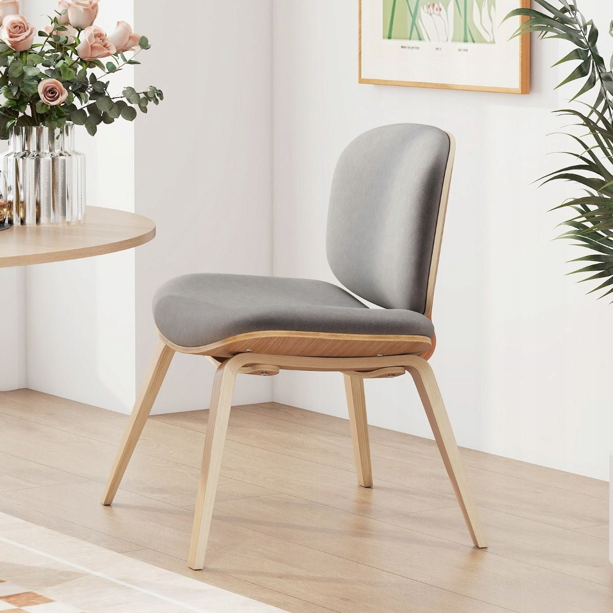 Modern Chair with Backrest Upholstered Office Chair Brand Costway