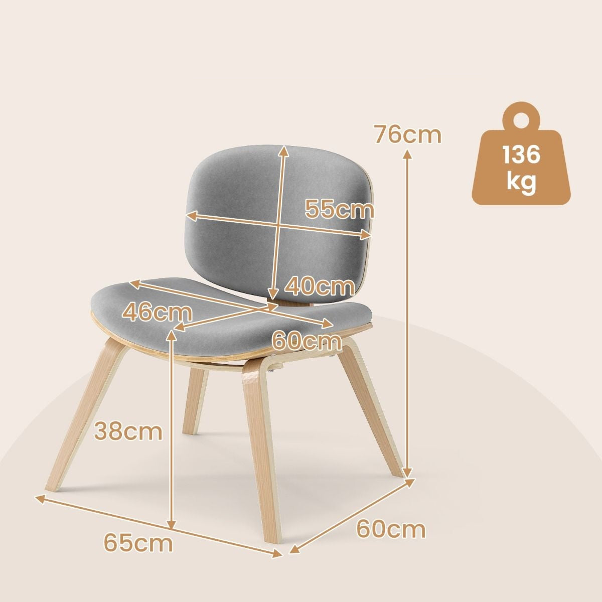 Modern Chair with Backrest Upholstered Office Chair Medical device no