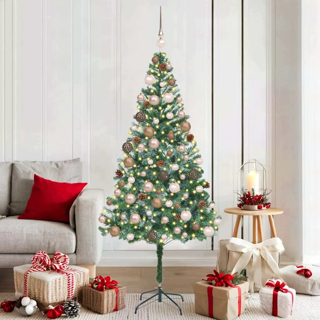 Modern Conical LED Christmas Tree with Decorative Lights - Green 180 cm Brand Vida