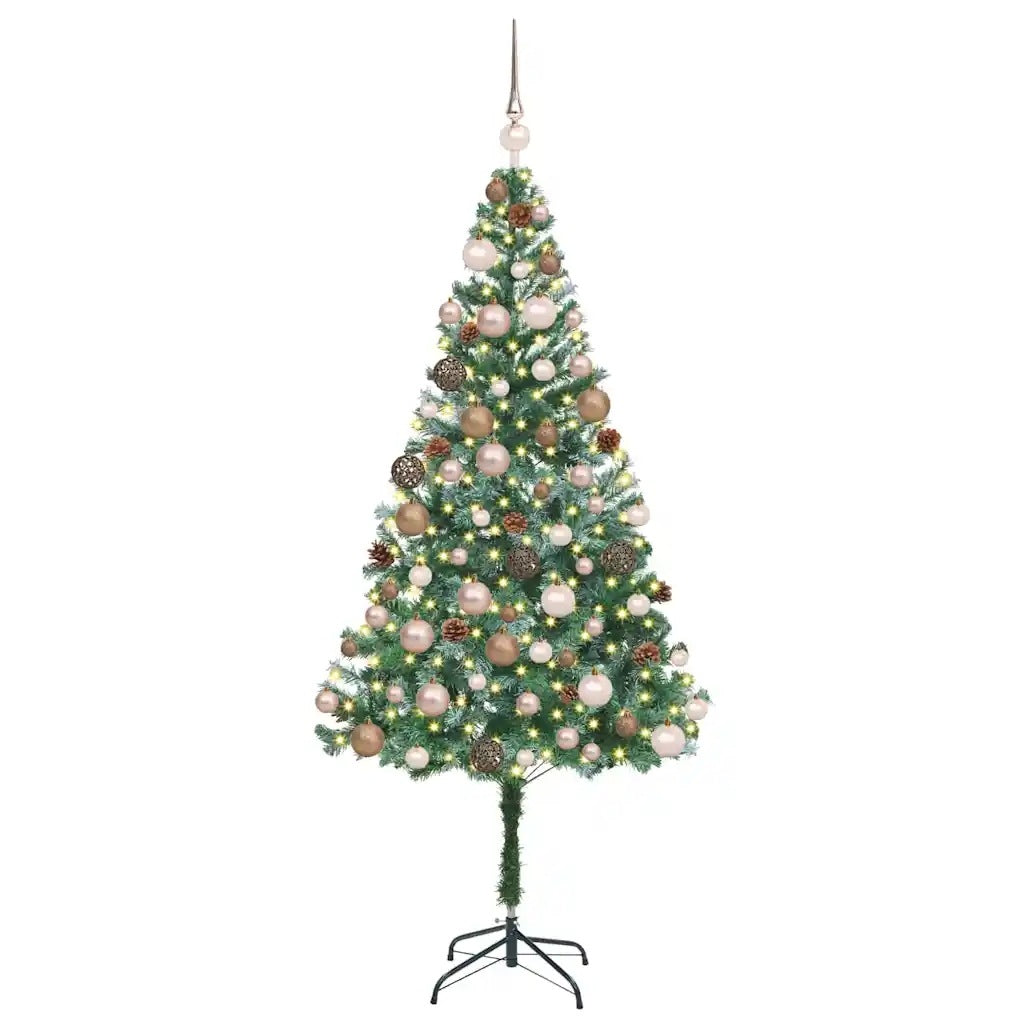 Modern Conical LED Christmas Tree with Decorative Lights - Green 180 cm Height 161 - 180 cm