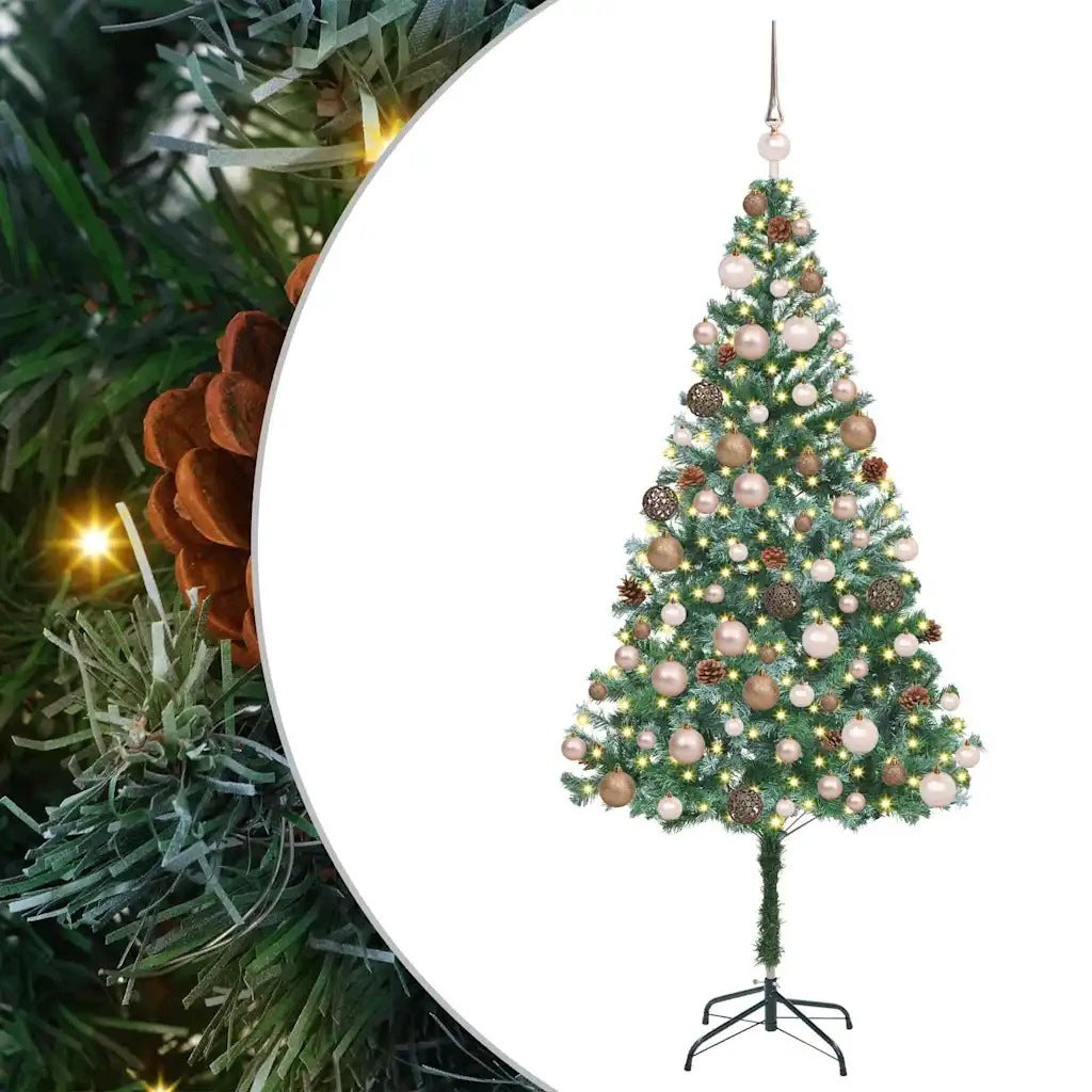 Modern Conical LED Christmas Tree with Decorative Lights - Green 180 cm