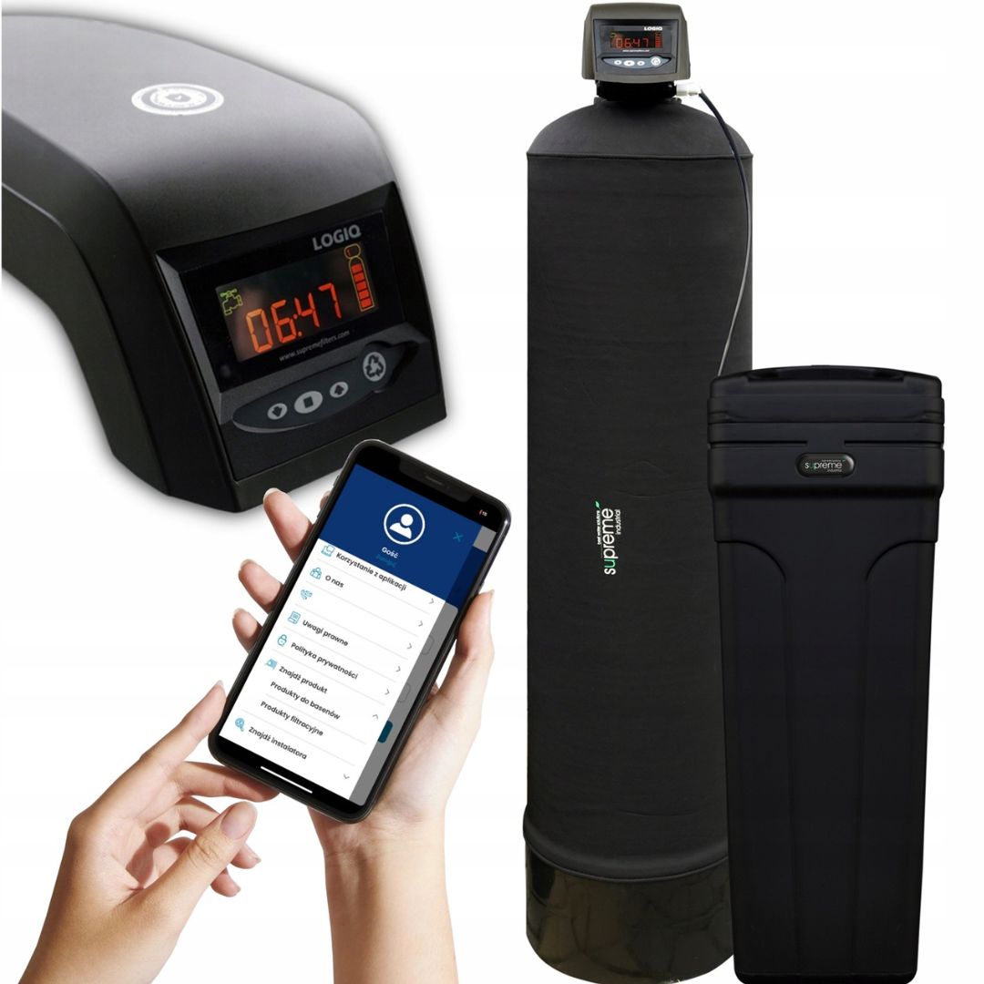 Modern Large Hard Water Softener 60L Bed SUPREME LOGIQ 60D WODRO