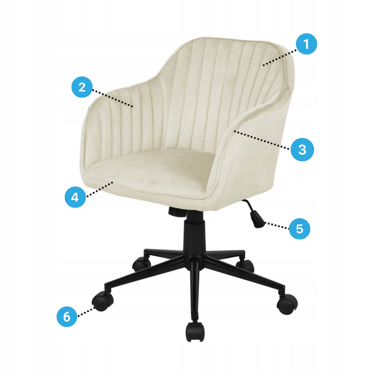 Modern Office Chair Swivel Beige for Cashmere Office Velour CELINE EAN (GTIN) 5907213422764
