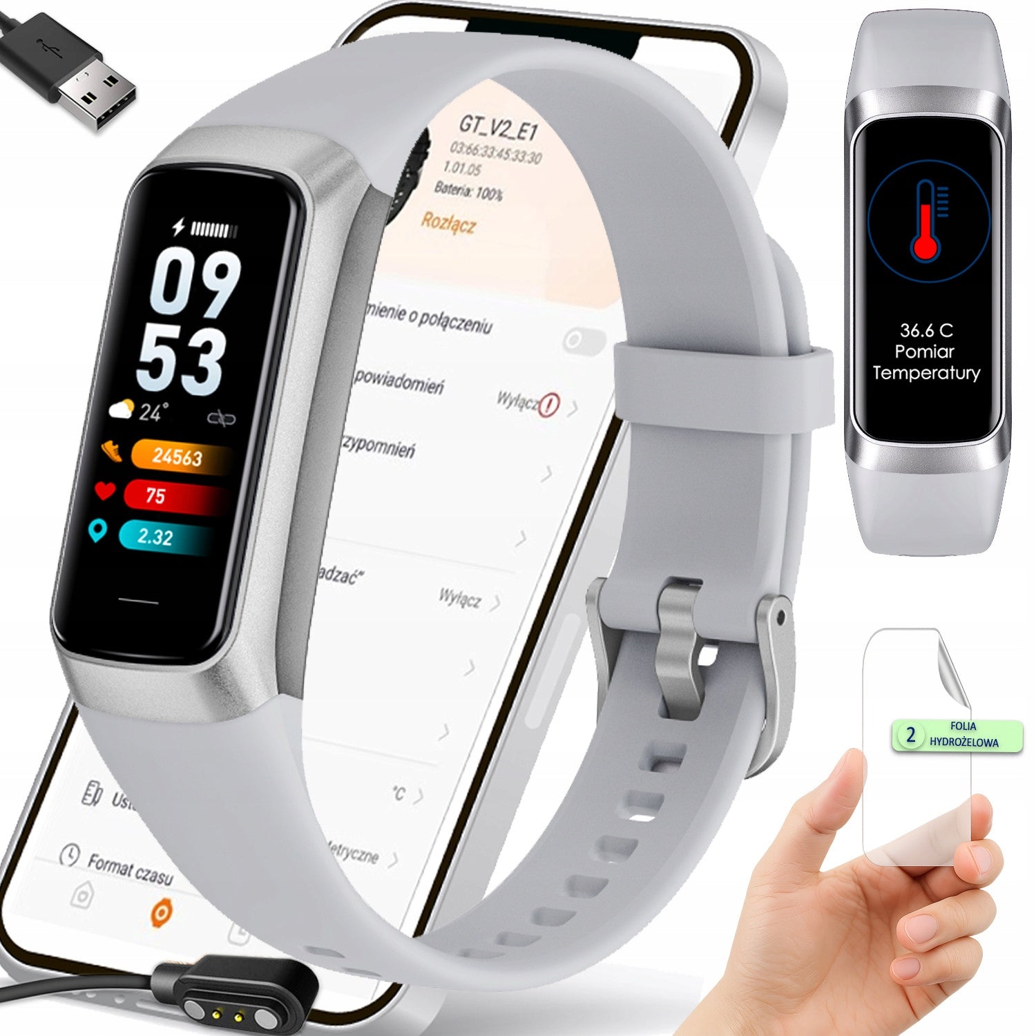 Modern Smartwatch Women's Men's Pulse Steps Pressure Kcal Temperature