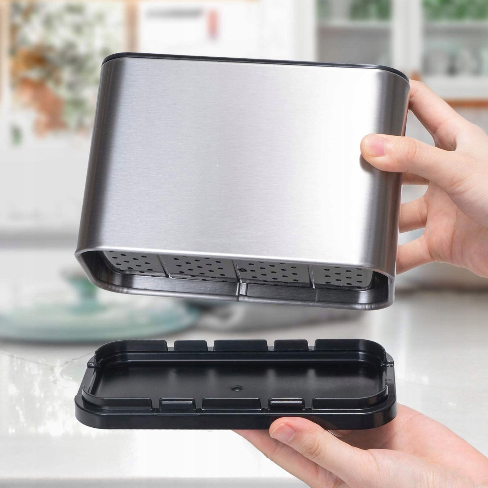 Modern Stainless Steel Cutlery Drainer | Hygienic Utensil Organizer Brand no brand