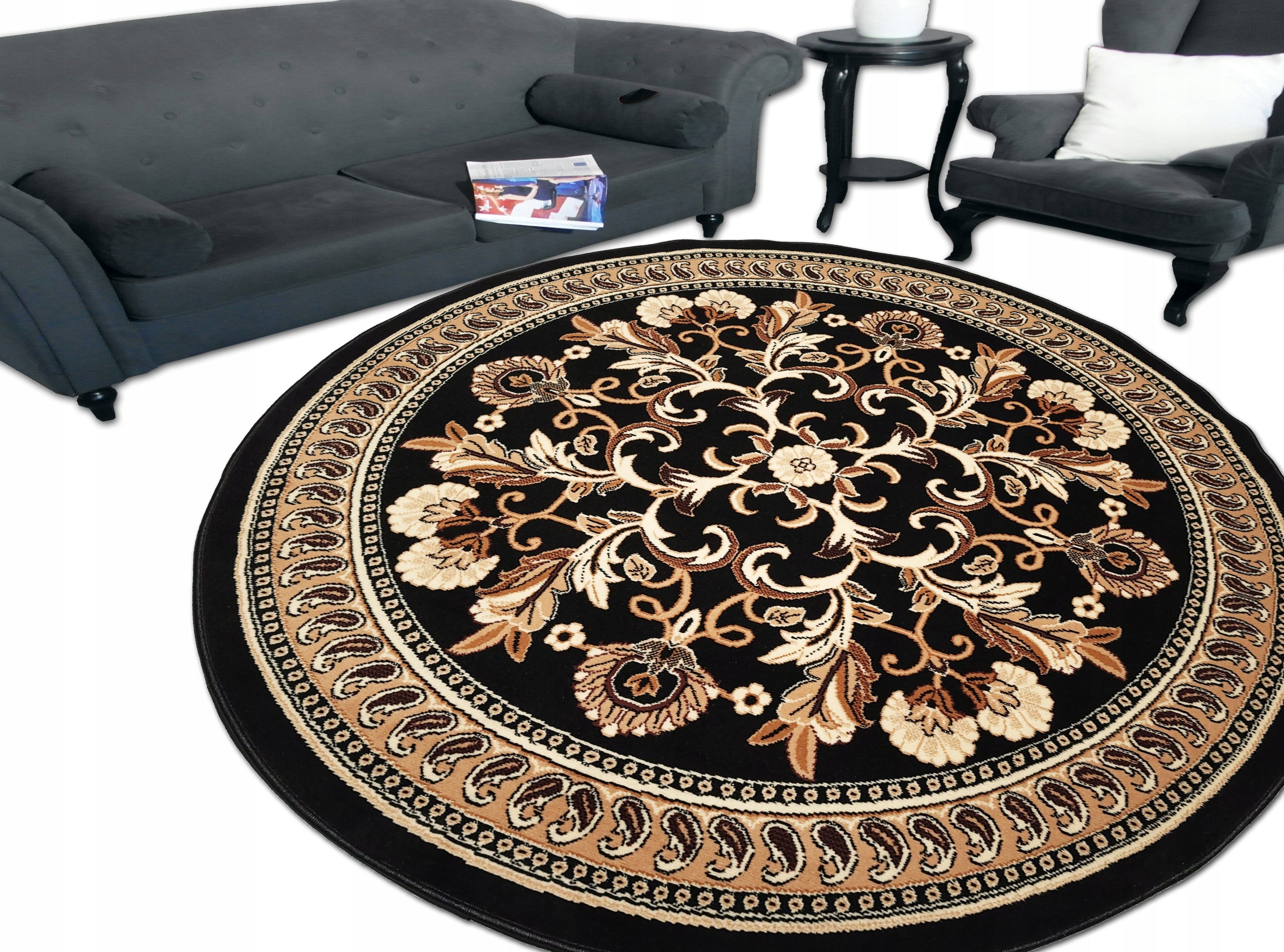 Modern Stylish Round Carpet Alfa Bcf Circle 140x140 Shiraz HQ