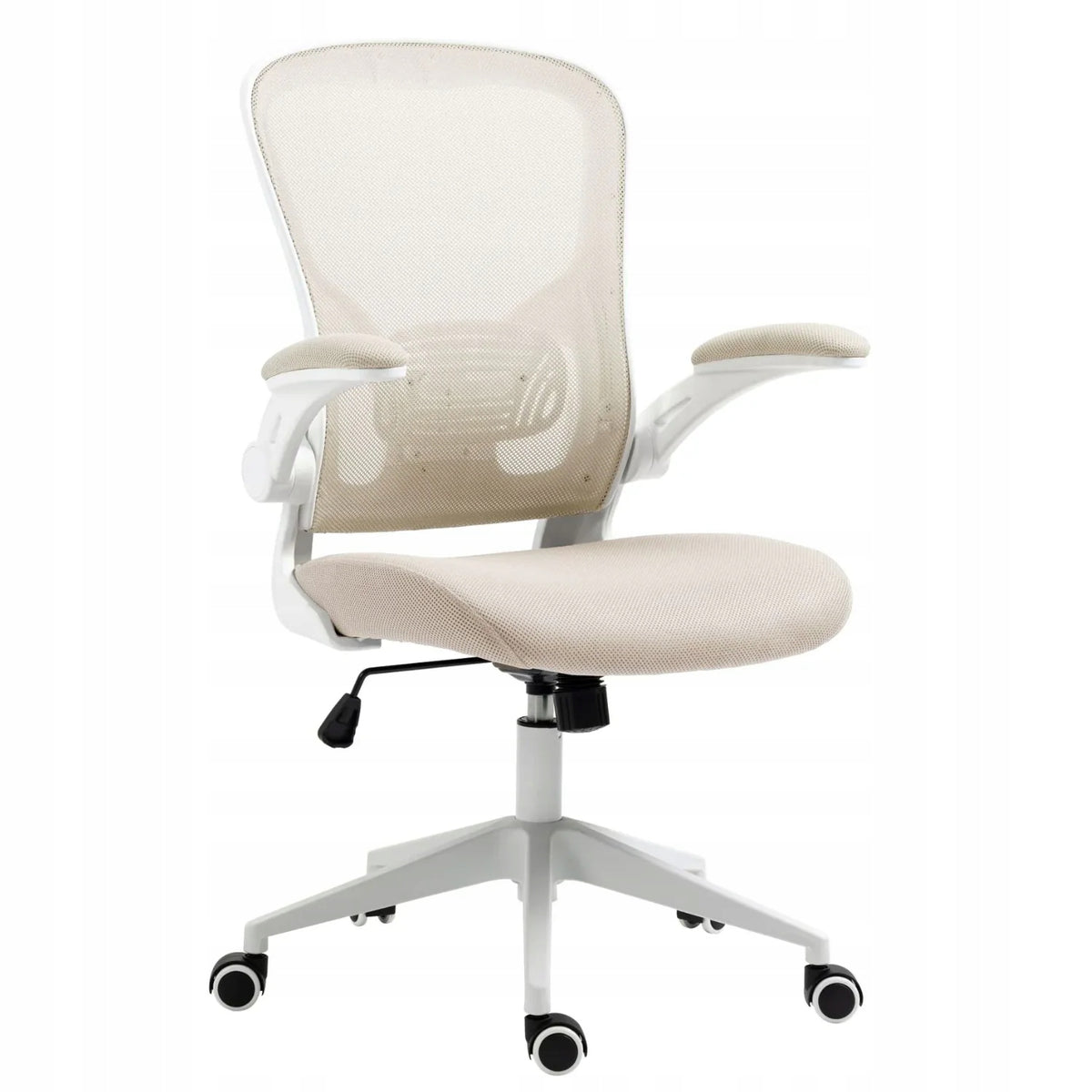 Modern Swivel Chair for Desk with Mesh Armrests Beige ABEL Kind rotary