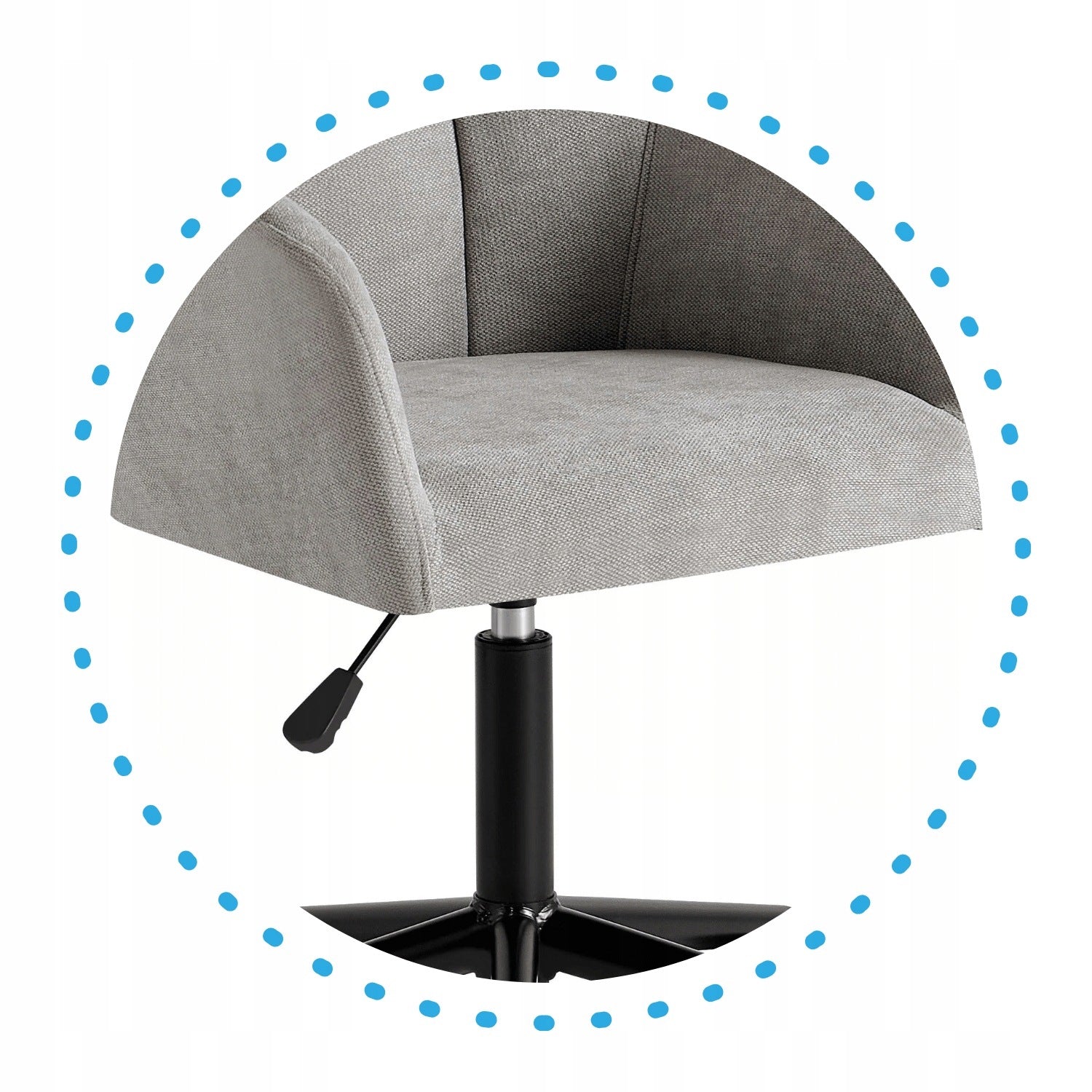 Modern Upholstered Swivel Chair for Desk Light Grey Black BALOS Furniture depth 62 cm