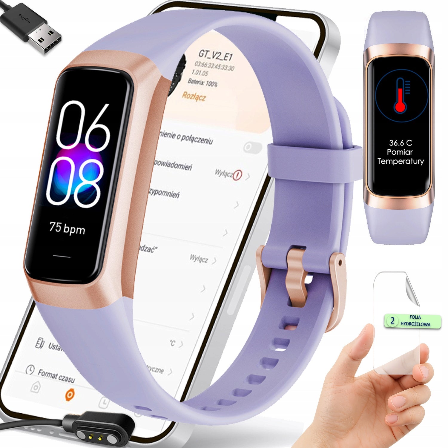 Modern Wristband Smartwatch Pulse Pedometer Pressure Kcal Temperature