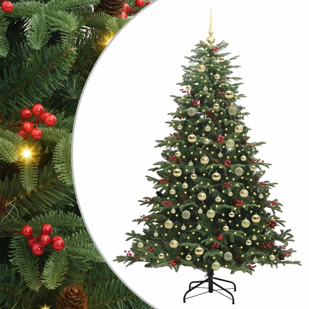 Modern artificial Christmas tree with LED strips, 180 cm, green