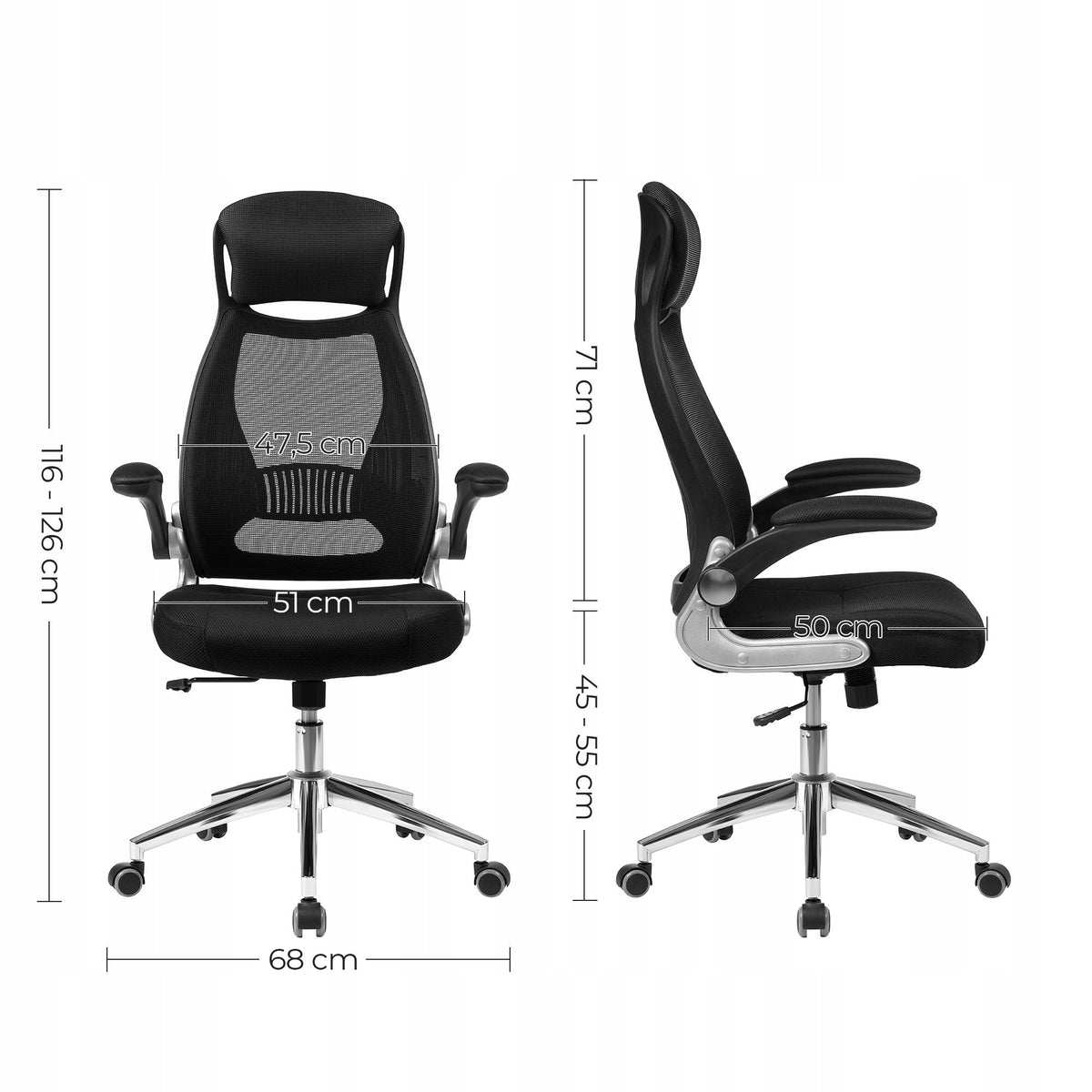 Modern black swivel office chair with ergonomic rocking function Manufacturer code OBN86BK