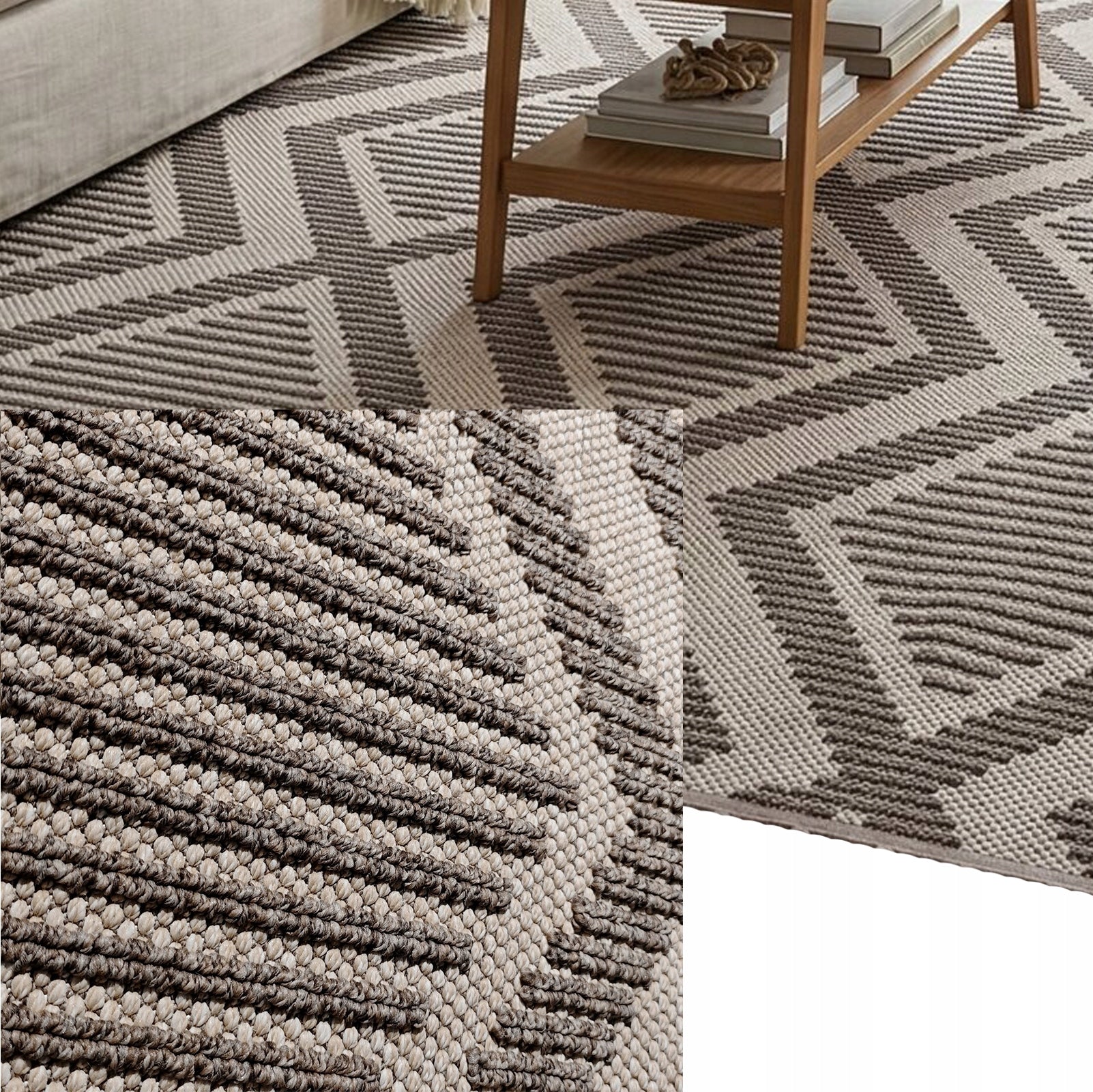 Modern boho style carpet with short pile 80 x 200 cm