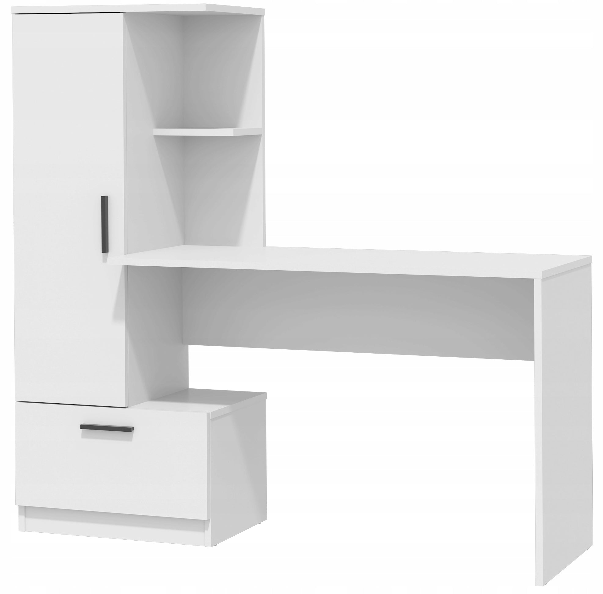 Modern desk with bookcase REGI WHITE BOOKCASE DESK DRAWER HANDLES STYLE EAN (GTIN) 5903855718821