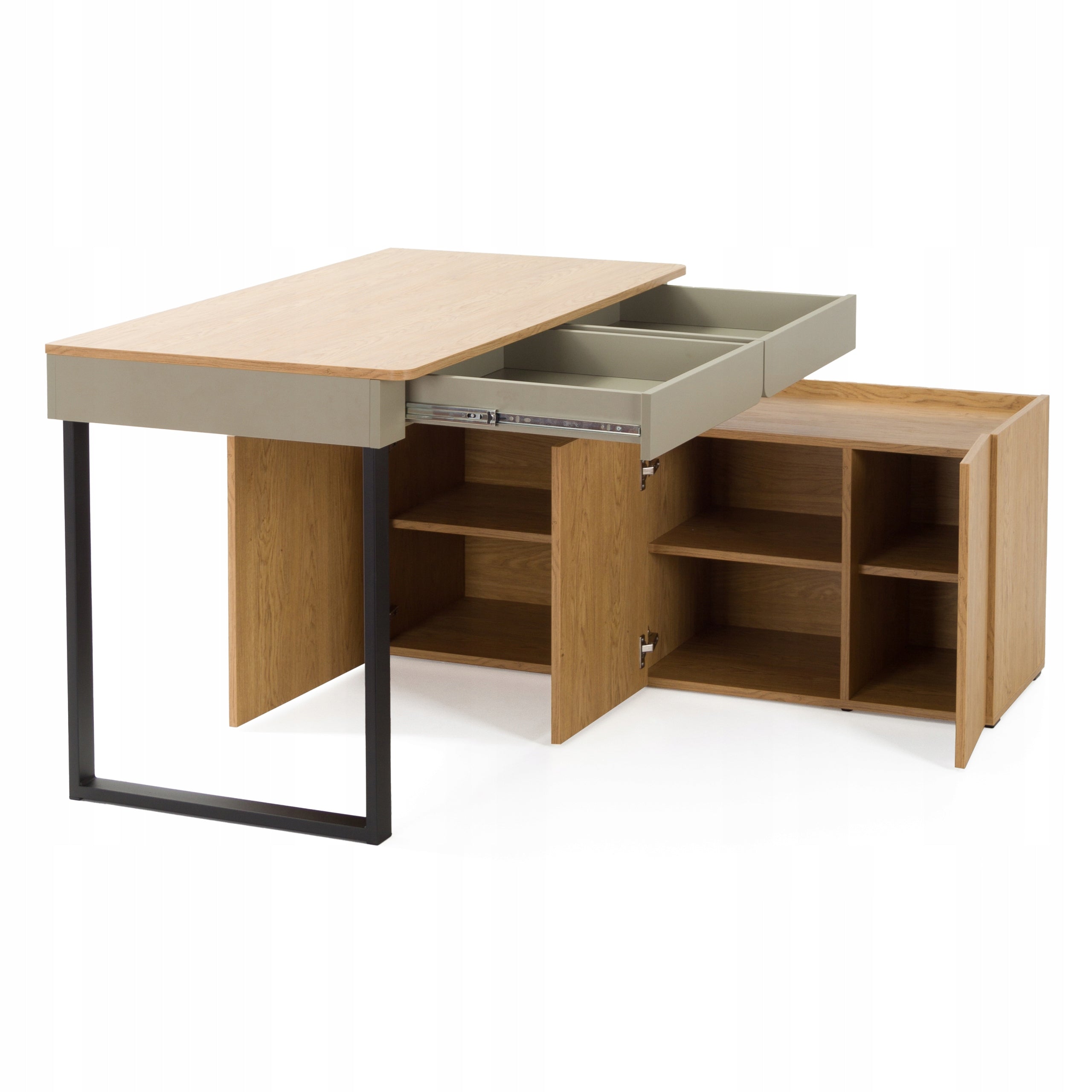 Modern desk with chest of drawers LICO Beige sand computer desk EAN (GTIN) 5908451117979