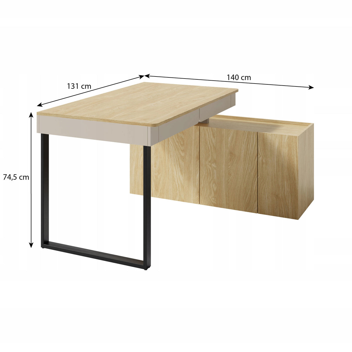 Modern desk with chest of drawers LICO Beige sand computer desk Manufacturer code 5908451117979