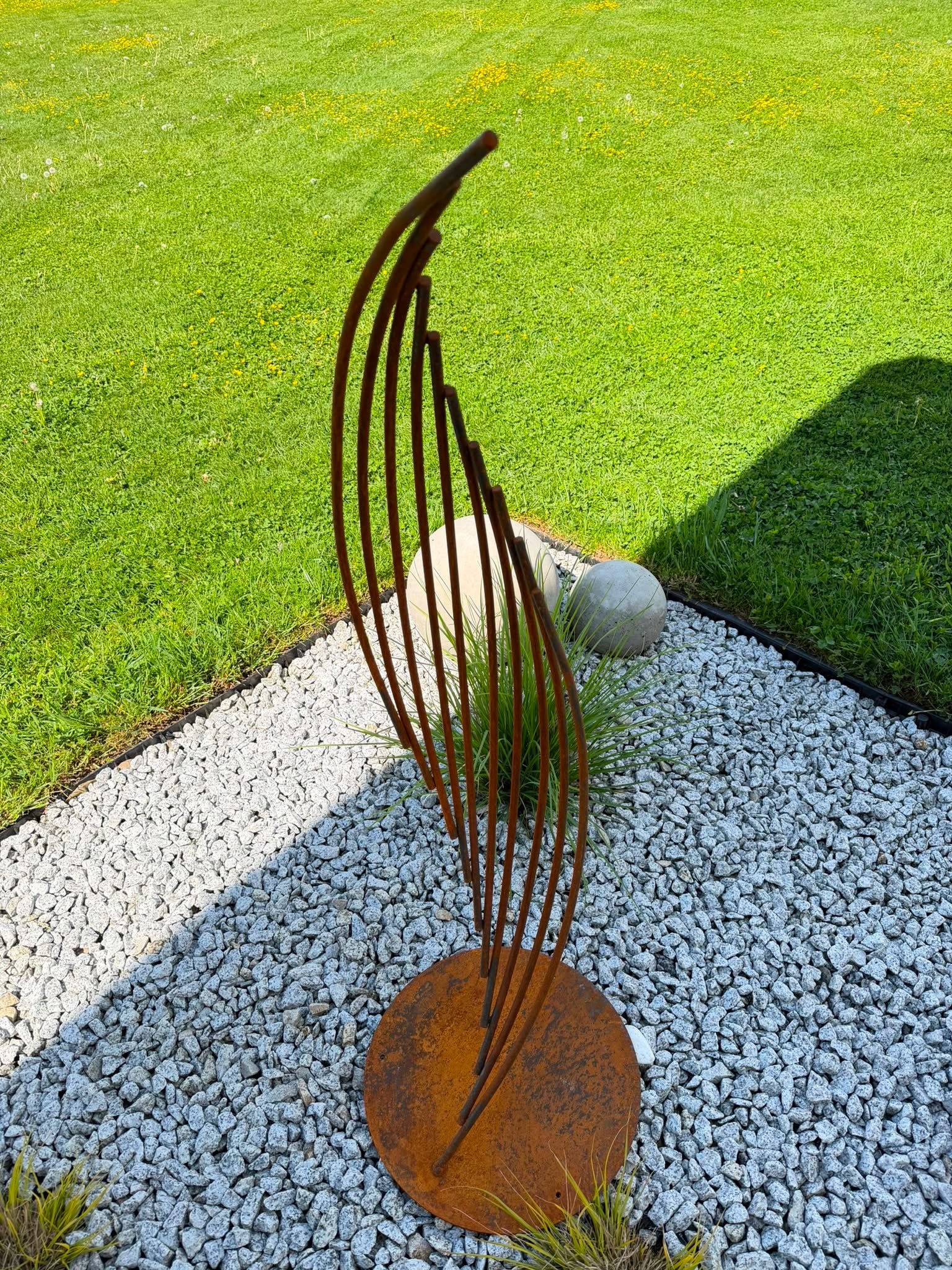 Modern garden sculpture of metal 113 cm Rustic decoration Style corten Packaging status original