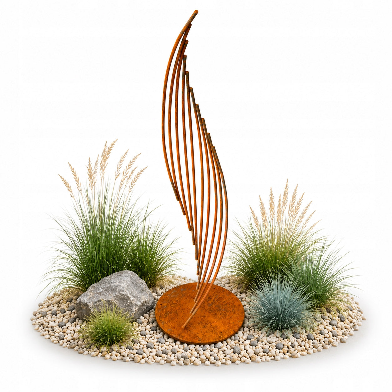Modern garden sculpture of metal 113 cm Rustic decoration Style corten